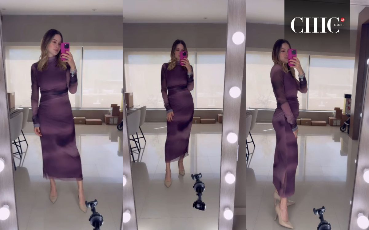 Mariana Rodríguez presumió su vestido en sus historias de Instagram (Foto: Instagram)
