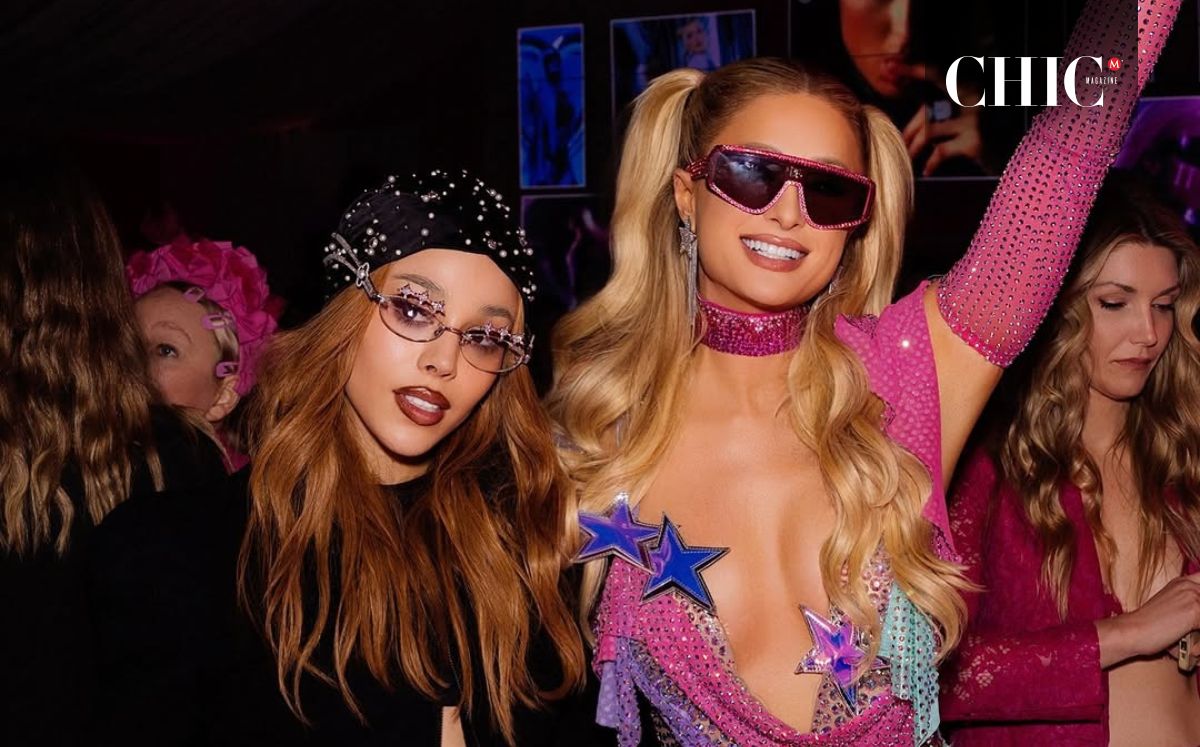 Danna Paola con Paris Hilton en su fiesta (Instagram)