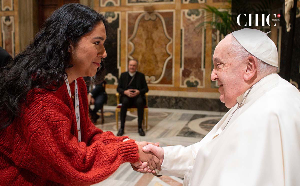 Karla Monroy y Papa Francisco compartieron un momento de reflexión durante el Jubileo