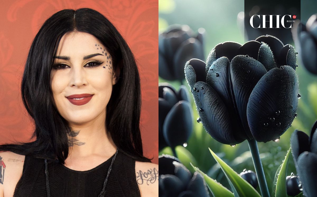Kat Von D y los tulipanes negros que plantó en su casa (Foto: Getty/ChatGPT)