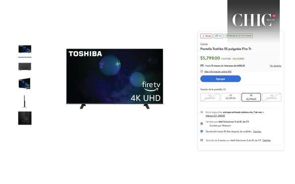Walmart remata pantalla de 55 pulgadas a $5 mil pesos (Foto: Walmart)