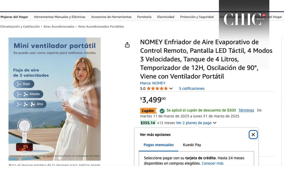 Precio del enfriador (Amazon)