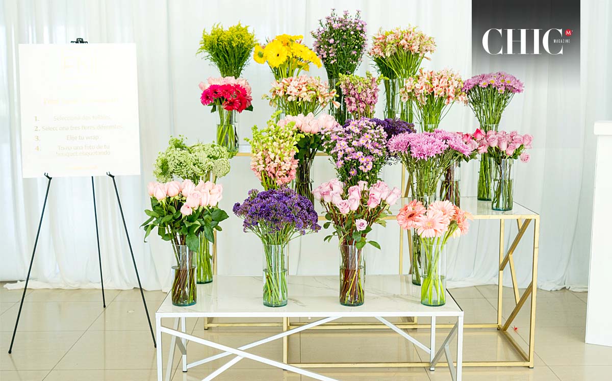Cada asistente podía armar su propio bouquet