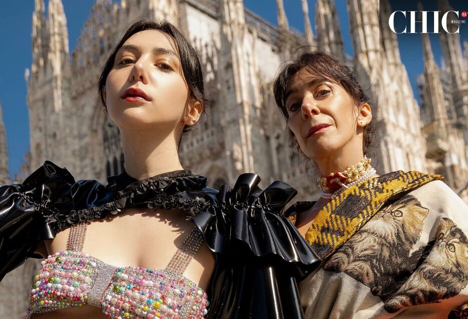 Cristina Torres y Cristina Elizondo en Milan modelando para M.I Woman / Fotos: Bruno Meirelles