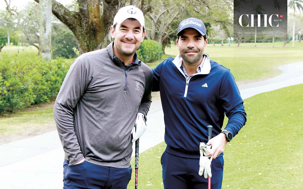 JOSÉ GARZA, ANTOLÍN SIERRA alegres de participar en el torneo de golf