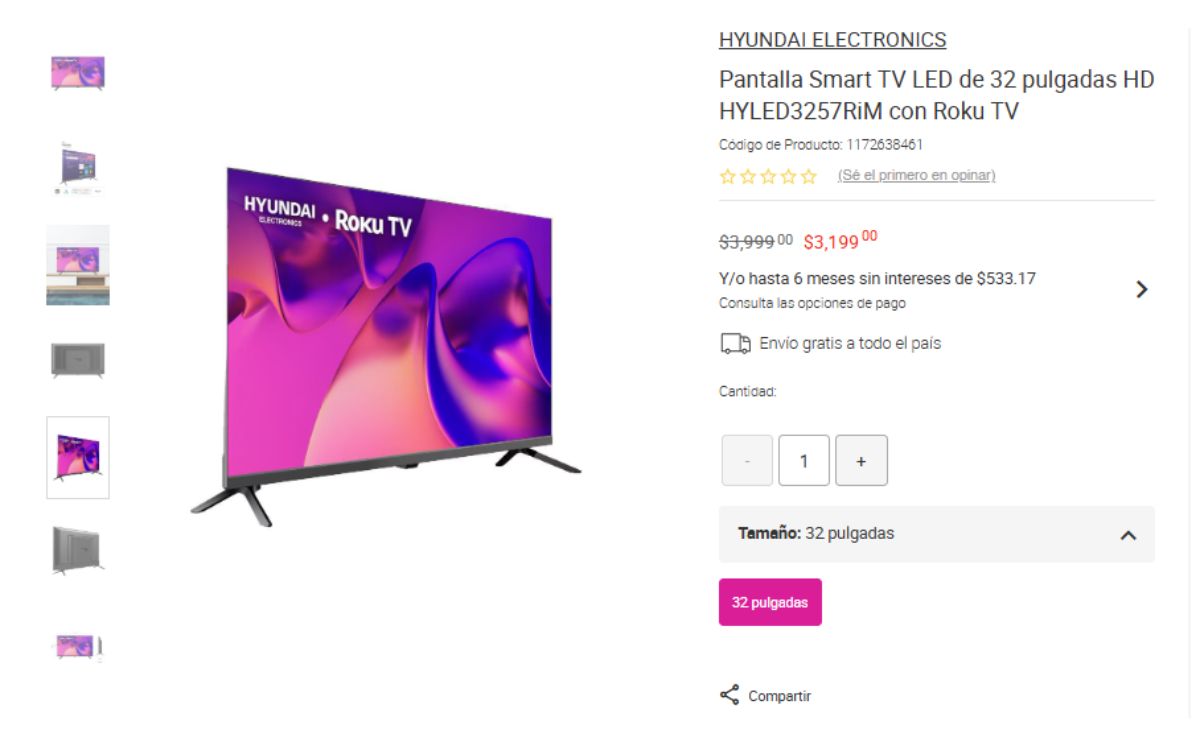 Liverpool remata pantalla Hyundai con Roku (Foto: Liverpool)