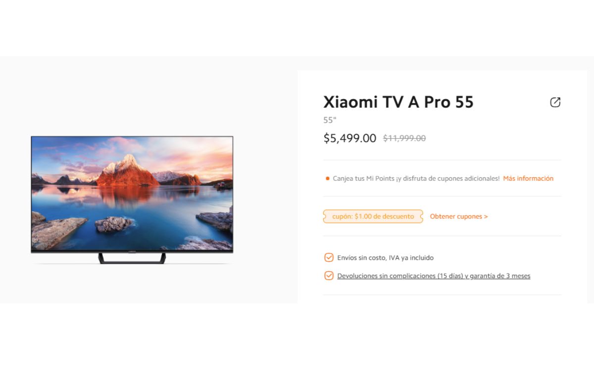 La Xiaomi TV A Pro 55 se encuentra en oferta (Foto: Xiaomi)