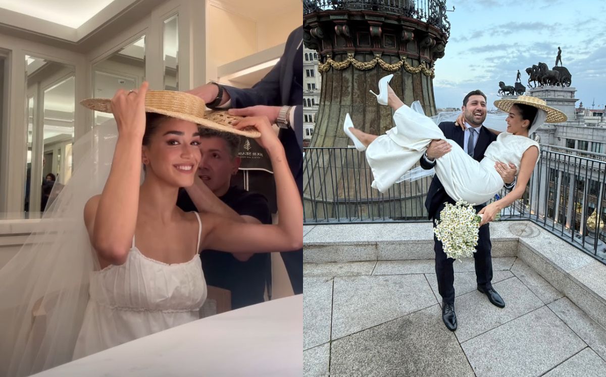 Ale Capetillo usa vestido de novia de dos piezas en su boda civil (Foto: Instagram)