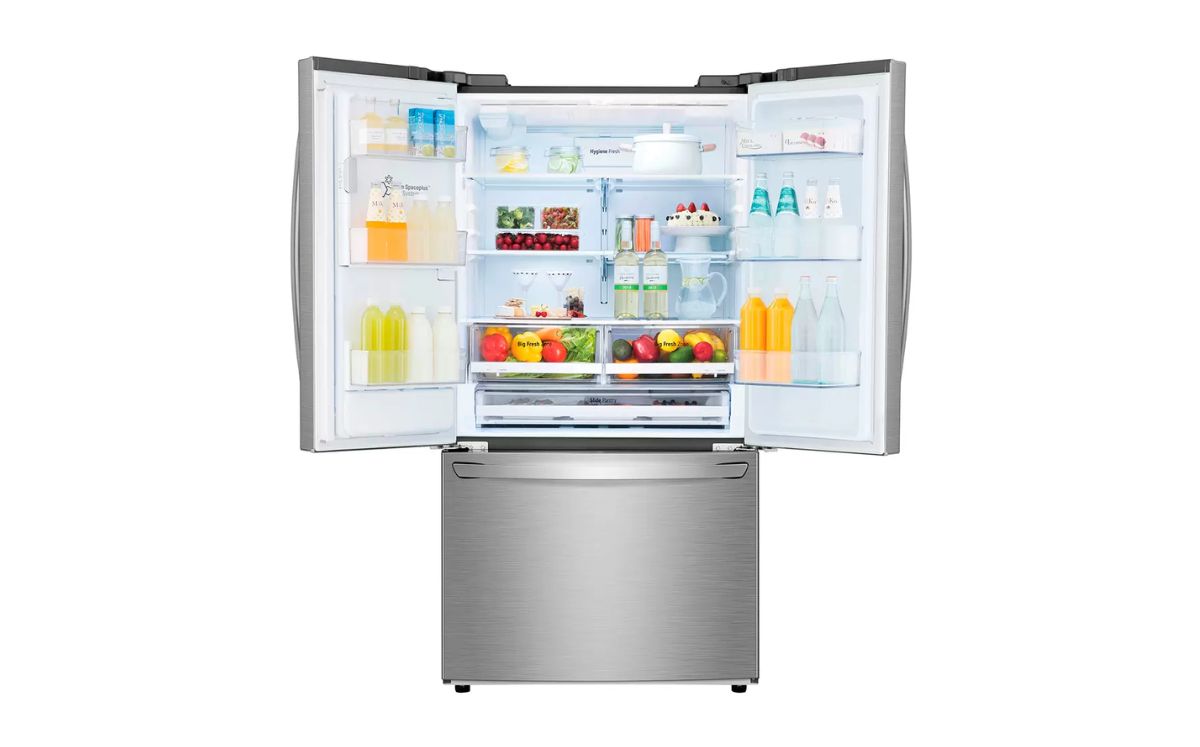 Así se ve el refrigerador LG French Door 28'  (Foto. Costco)