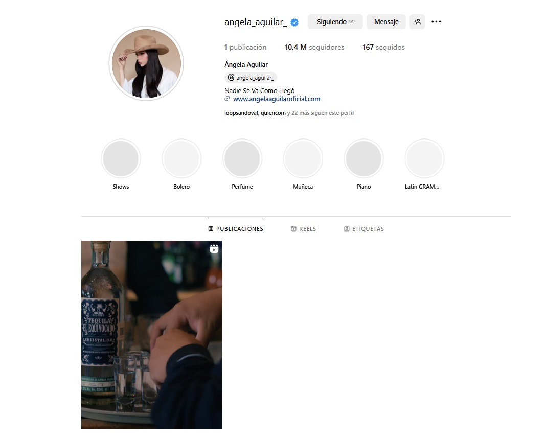 Ángela Aguilar borró todas sus publicaciones en Instagram (Foto: Instagram)