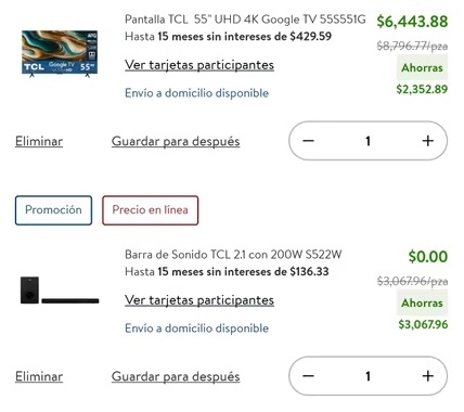 Al agregar la barra de sonido, automáticamente se hace el descuento (Foto: Promodescuentos)