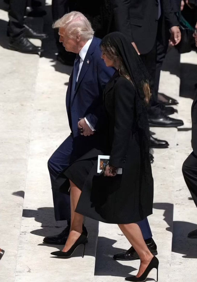 Melania Trump en el funeral del Papa Francisco (Getty Images)