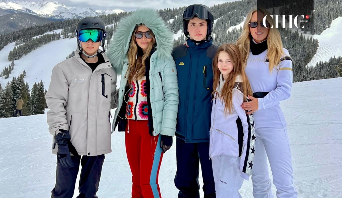 Martell Yarte, Vicky Yarte, Alessio Yarte, Aranza Yarte y Vicky Zambrano  de Yarte disfrutaron de la nieve en las montañas de Vail