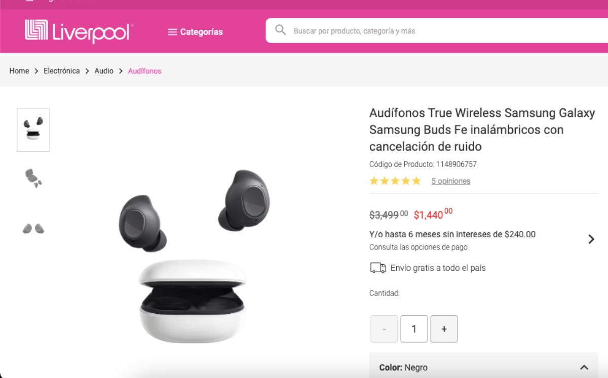 Samsung Galaxy Buds Fe en descuento (Liverpool)