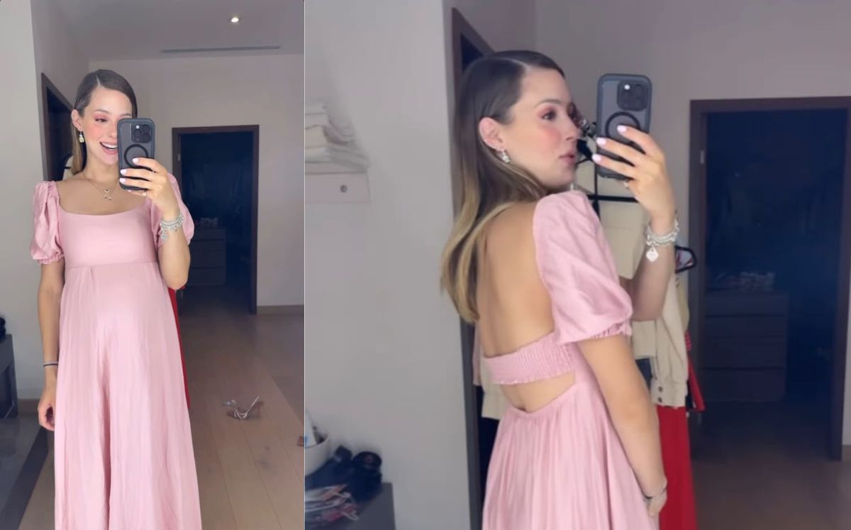 Vestido de Mariana Rodríguez con la espalda abierta para el Día de las Madres (Instagram)