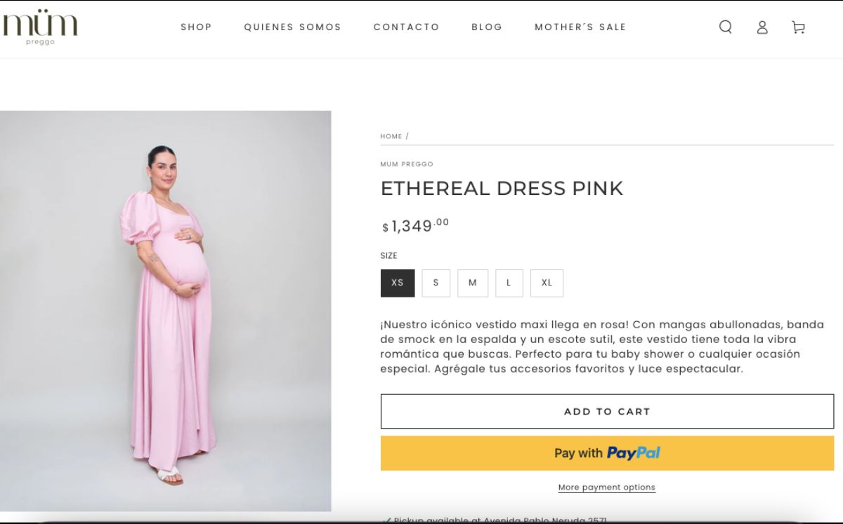 Vestido de Mum Preggo que usó Mariana Rodríguez (Mum Preggo)