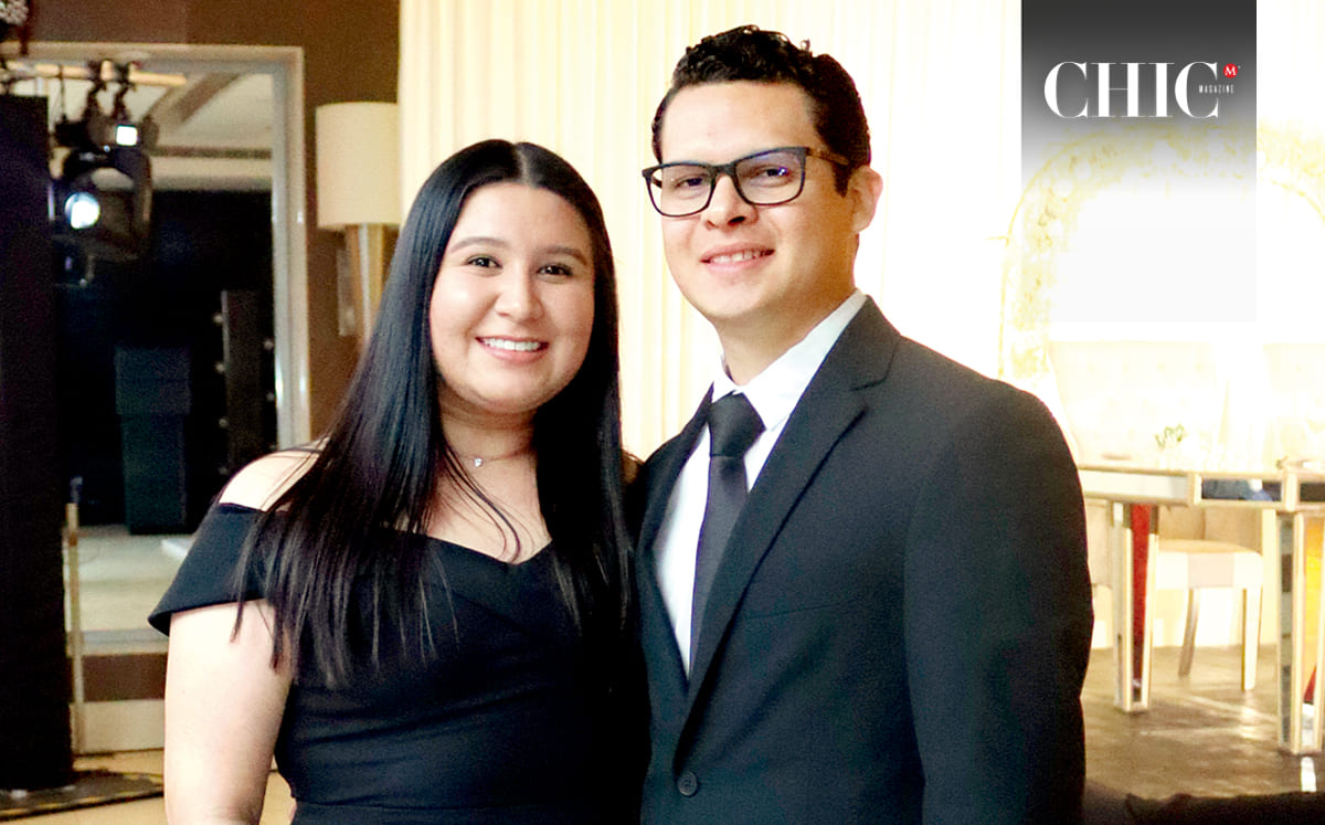 CYNTHIA OCHOA Y ALAN TREVIÑO llegaron puntuales al festejo