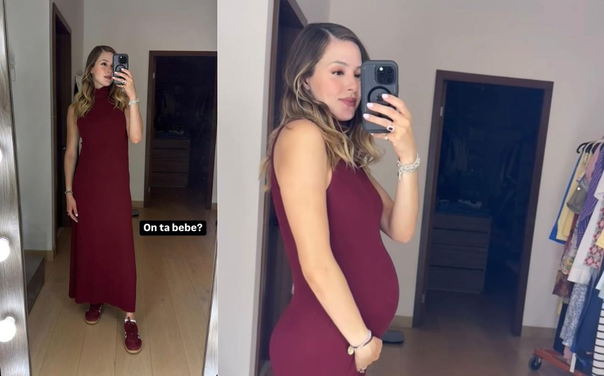 Mariana Rodríguez luce su baby bump de 7 meses con este vestido rojo (Instagram)