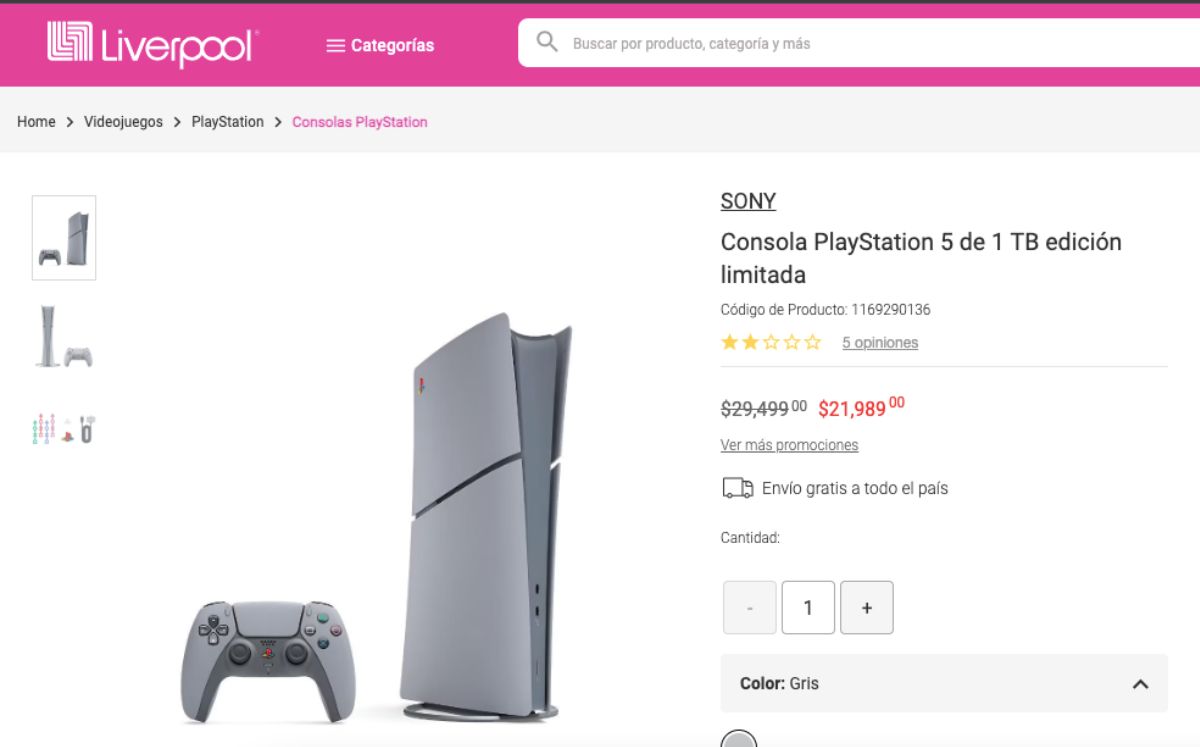 Conoce la oferta de Liverpool de este PlayStation 5 (Liverpool)
