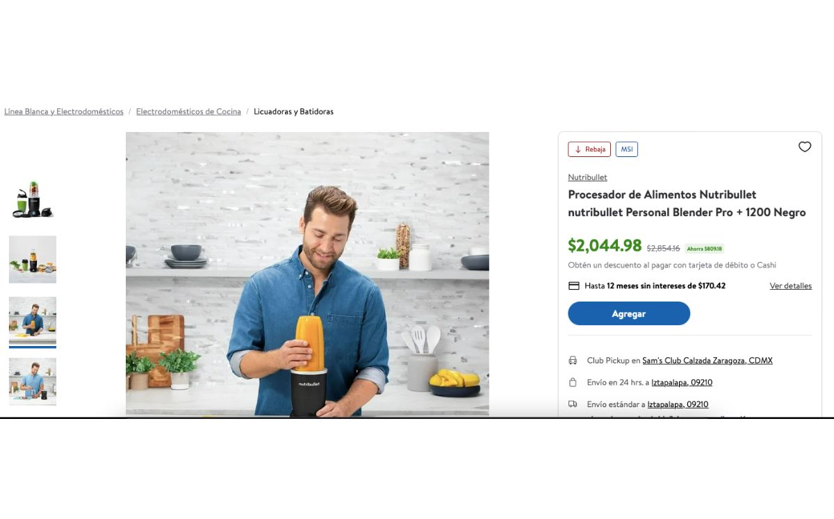 Nutribullet Pro+ 1200 en oferta (Sam's Club)