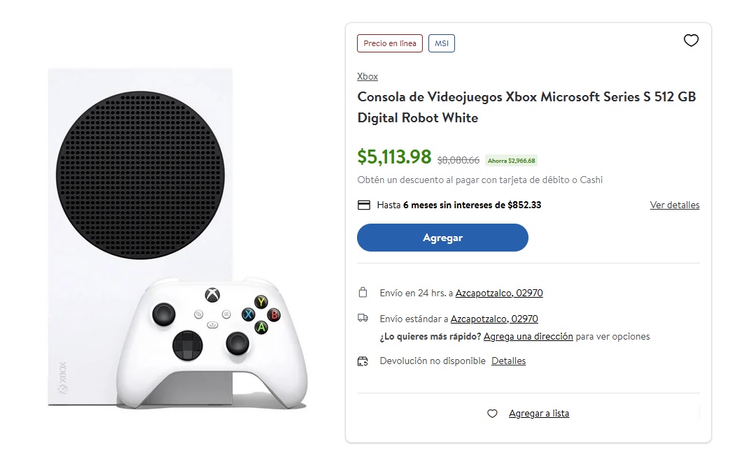 Oferta del Xbox Series S en la preventa del Hot Sale (Foto: Sam's Club)