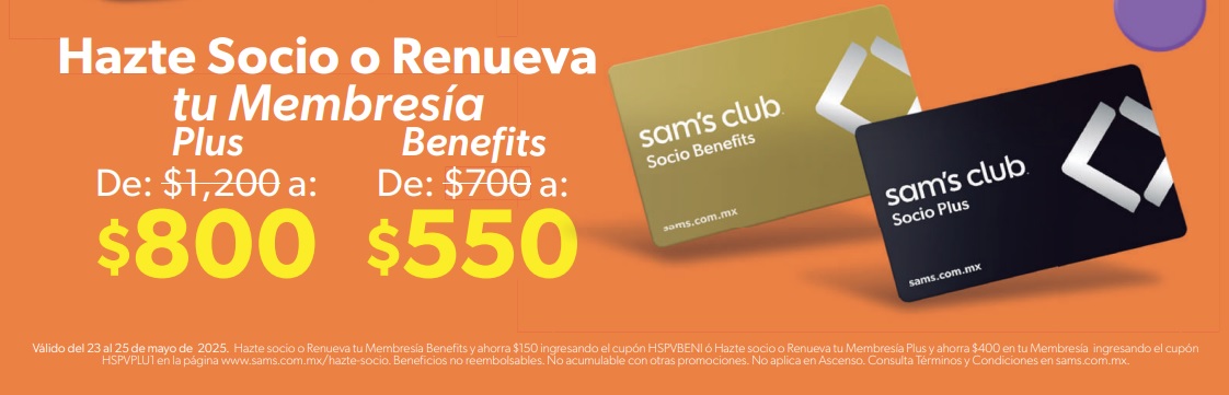 Así es la promoción de las membresías de Sam's Club (Foto: Sam's Club)