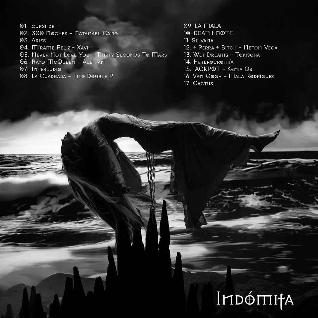 Reverso del álbum de Belinda, "Indómita" (Instagram)
