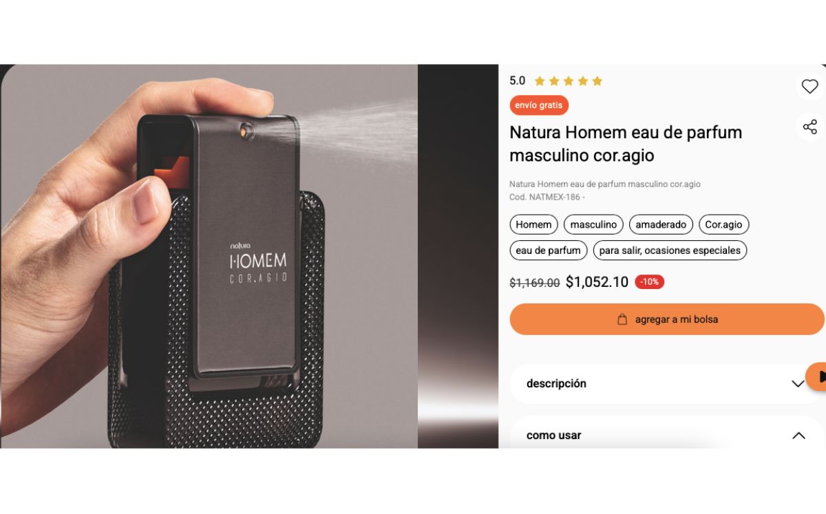 Natura Homem Cor.agio en oferta (Natura)