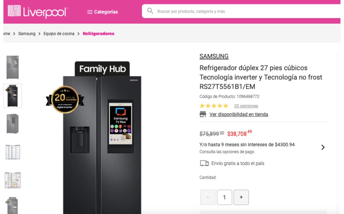 Samsung duplex en oferta (Liverpool)