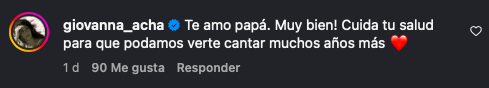 Mensaje de la hija de Emmanuel sobre su salud (Instagram)