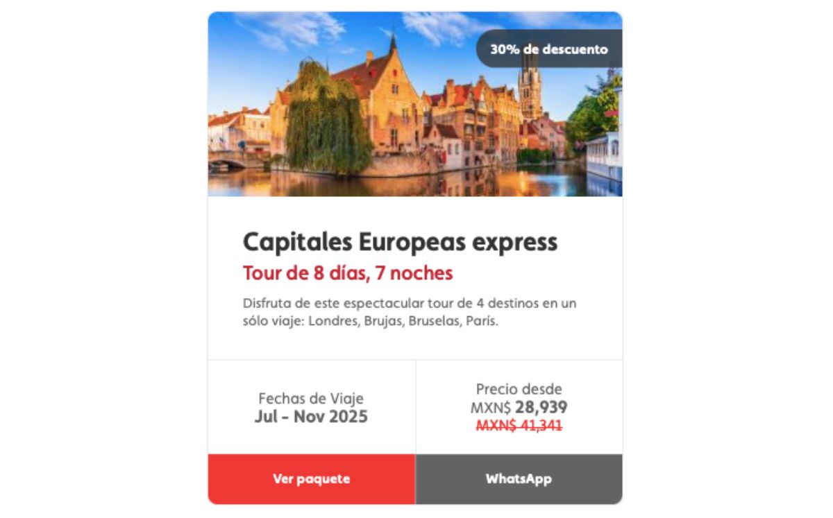 Precio del viaje a Europa en descuento (Mundo Joven)