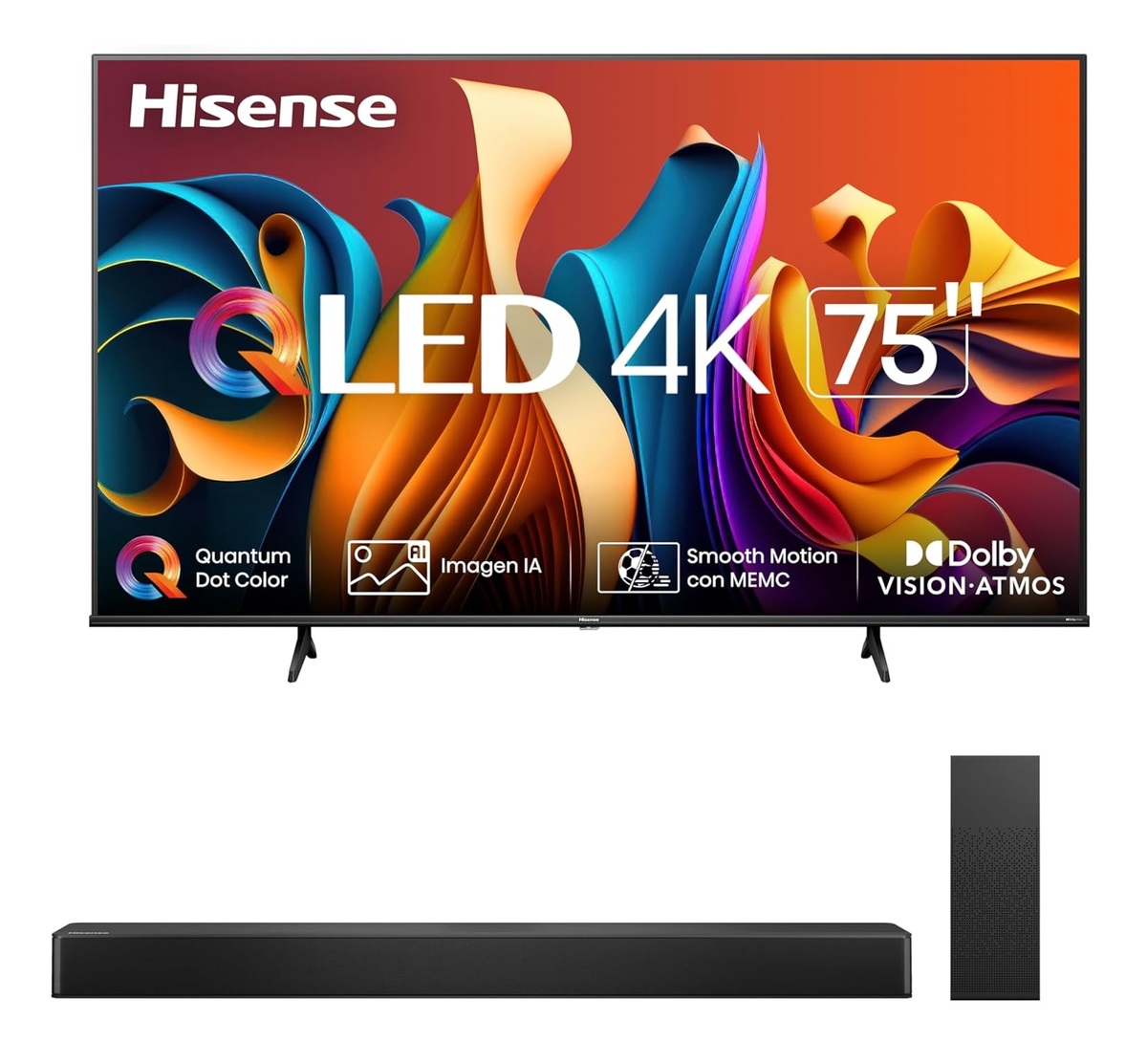 Así se ve la la pantalla de 75 pulgadas Hisense (Foto: Amazon)