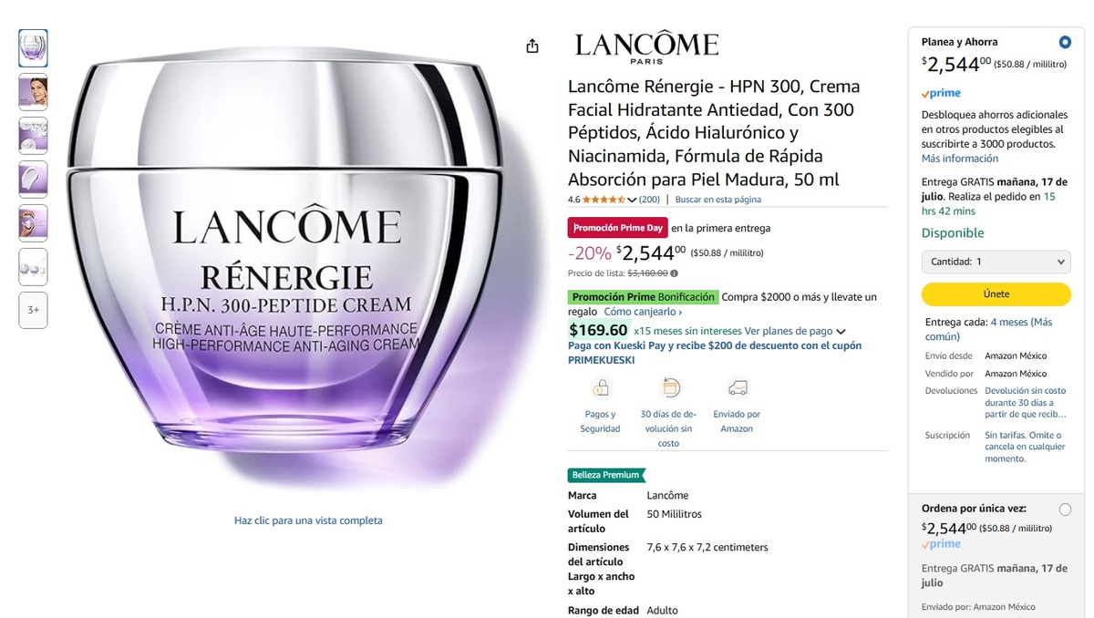 Oferta de la Lancôme Rénergie en Amazon (Foto: Amazon)