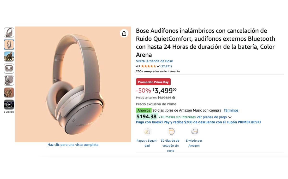 Audífonos Bose en descuento (Amazon)
