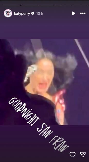 Reacción de Katy Perry a falla en su concierto (Instagram)