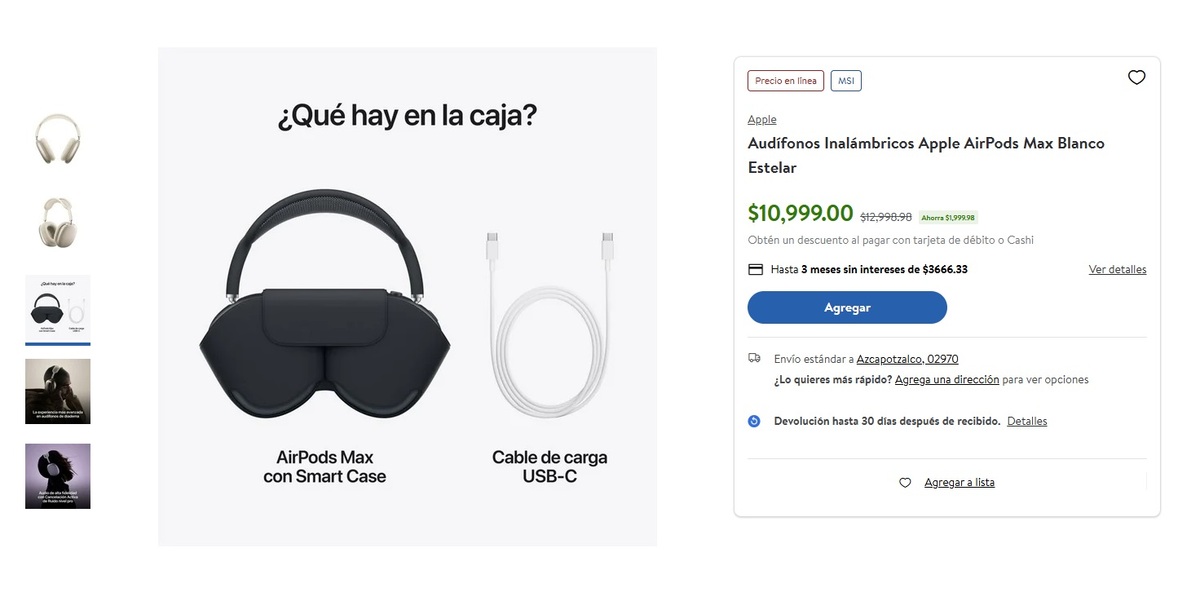 Oferta de Apple AirPods Max en Sam's Club (Foto: Sam's Club)