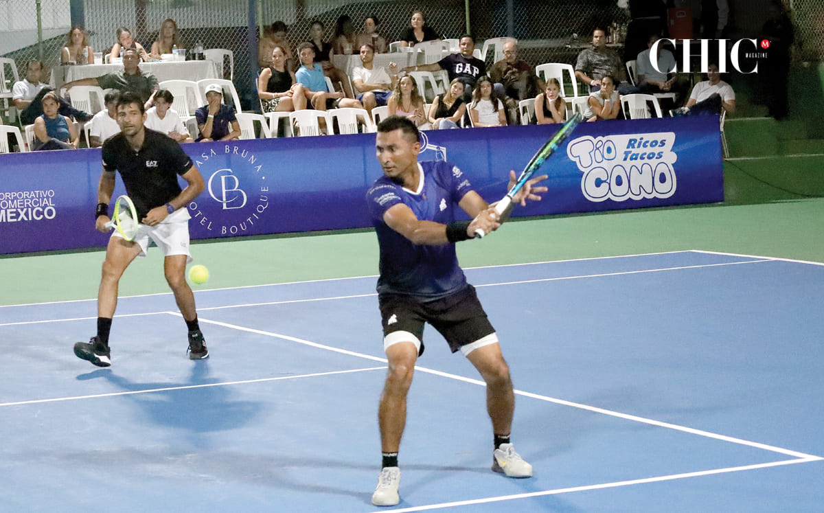 Durante la exhibición de tenis