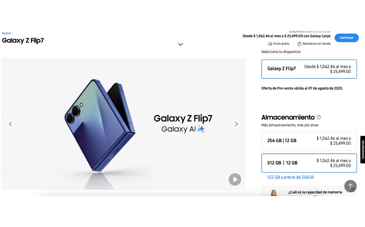 Samsung tiene esta oferta en el  Galaxy Z Flip7 (Samsung)