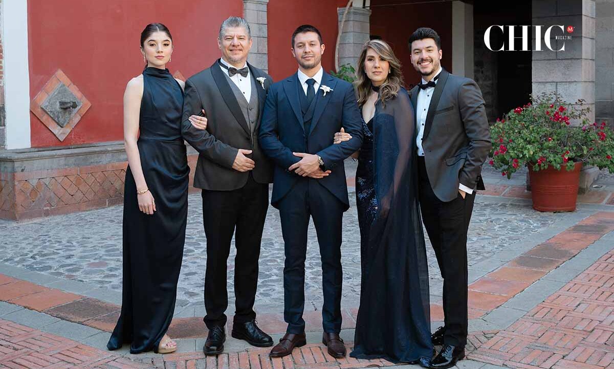 Familia del novio. Jessika Fernández, Gerardo Fernández, Abraham Fernández, Sandra Enriquez y Ezequiel Fernández