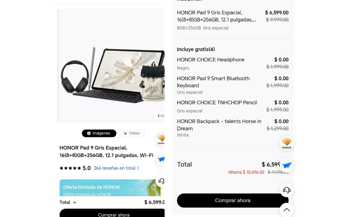 Precio de la Honor Pad 9 con descuento (Honor)