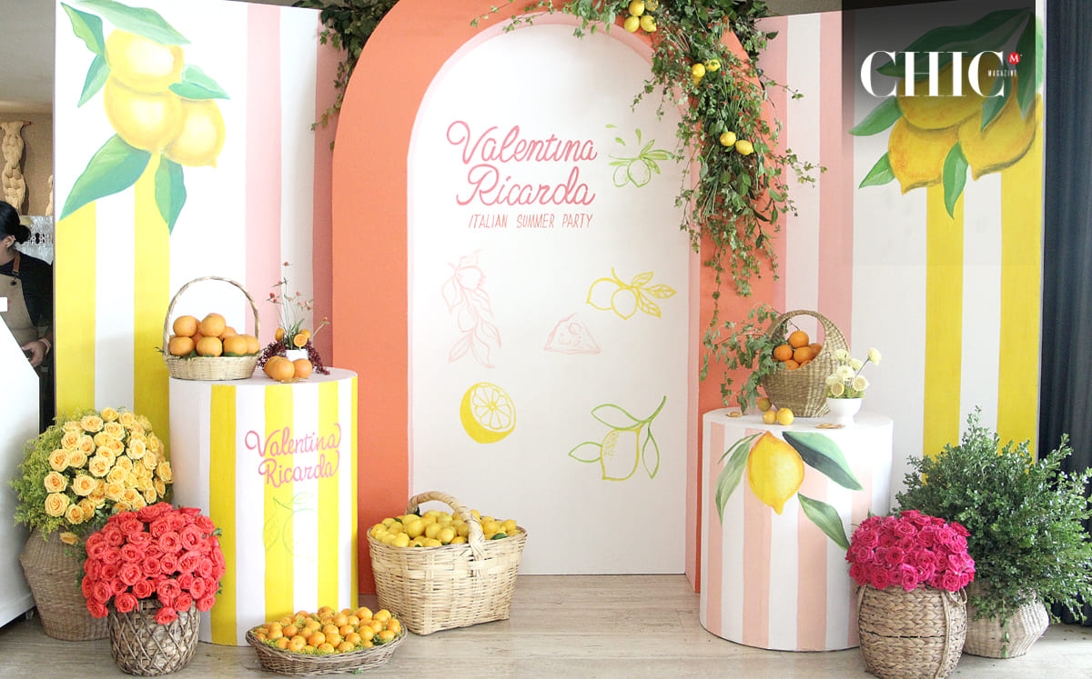 Valentina contó con un espectacular back con flores y frutas como limón y mandarina