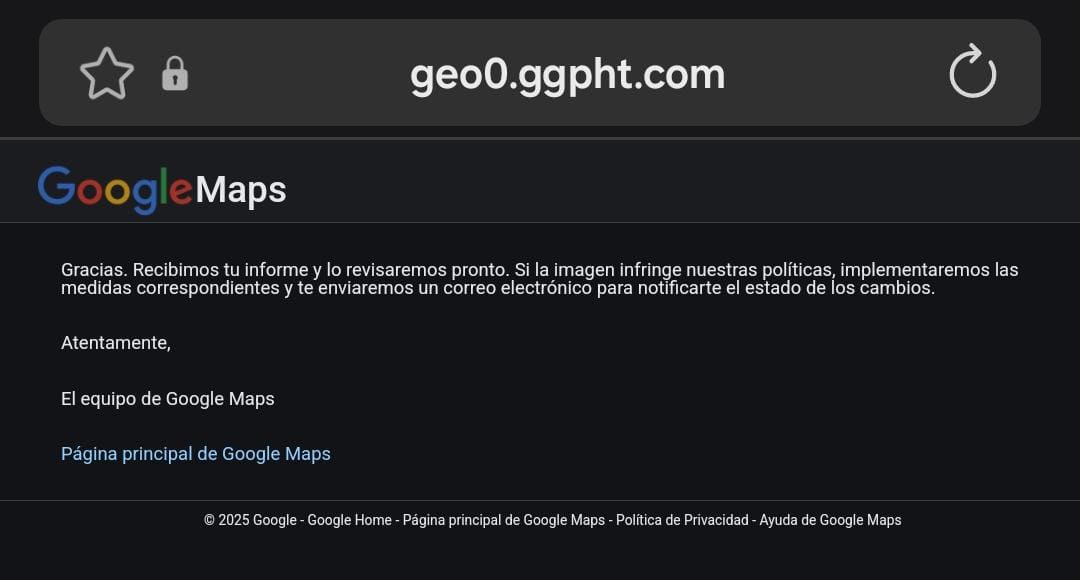 Leyenda de Google tras hacer la solicitud de difuminado en tu casa (Google)