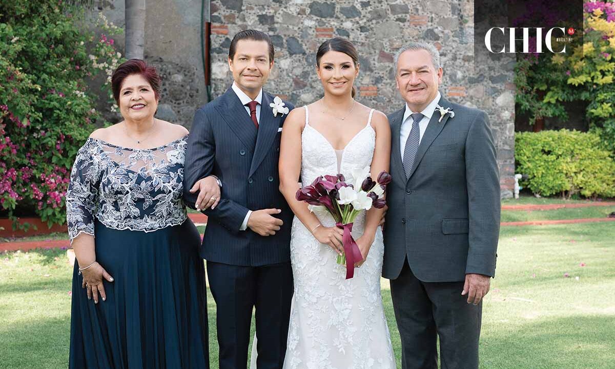 Papás del novio. Bertha Castañeda, Marco Montiel, Erika Rodríguez y Marco Montiel
