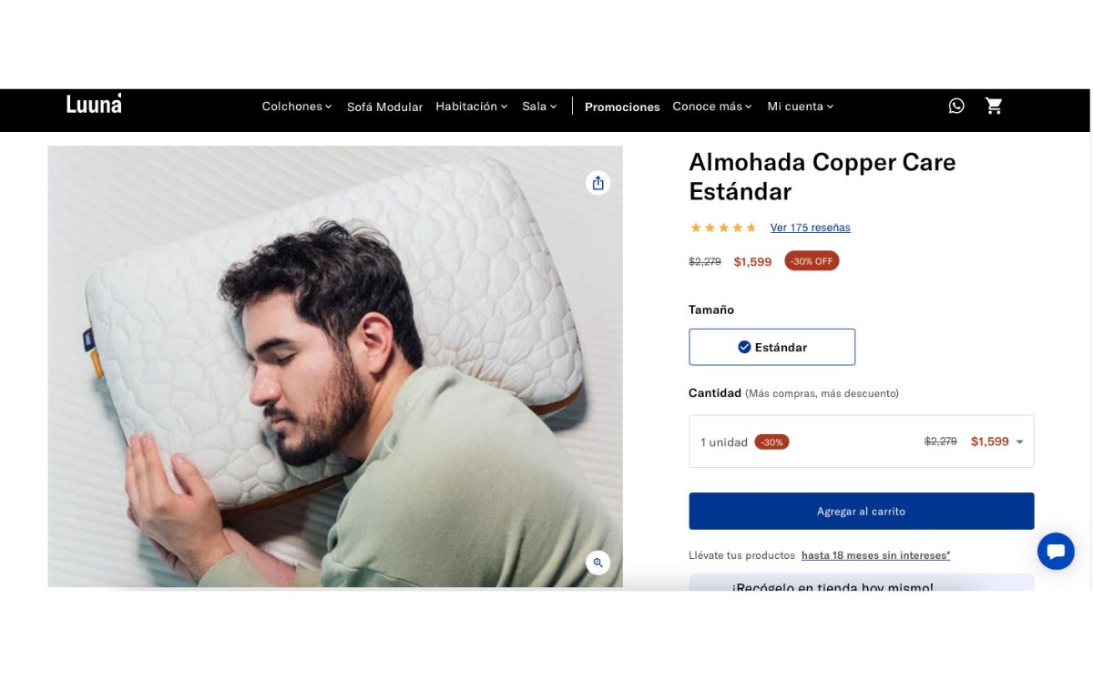 Pecio de la almohada Luuna en descuento (Luuna)