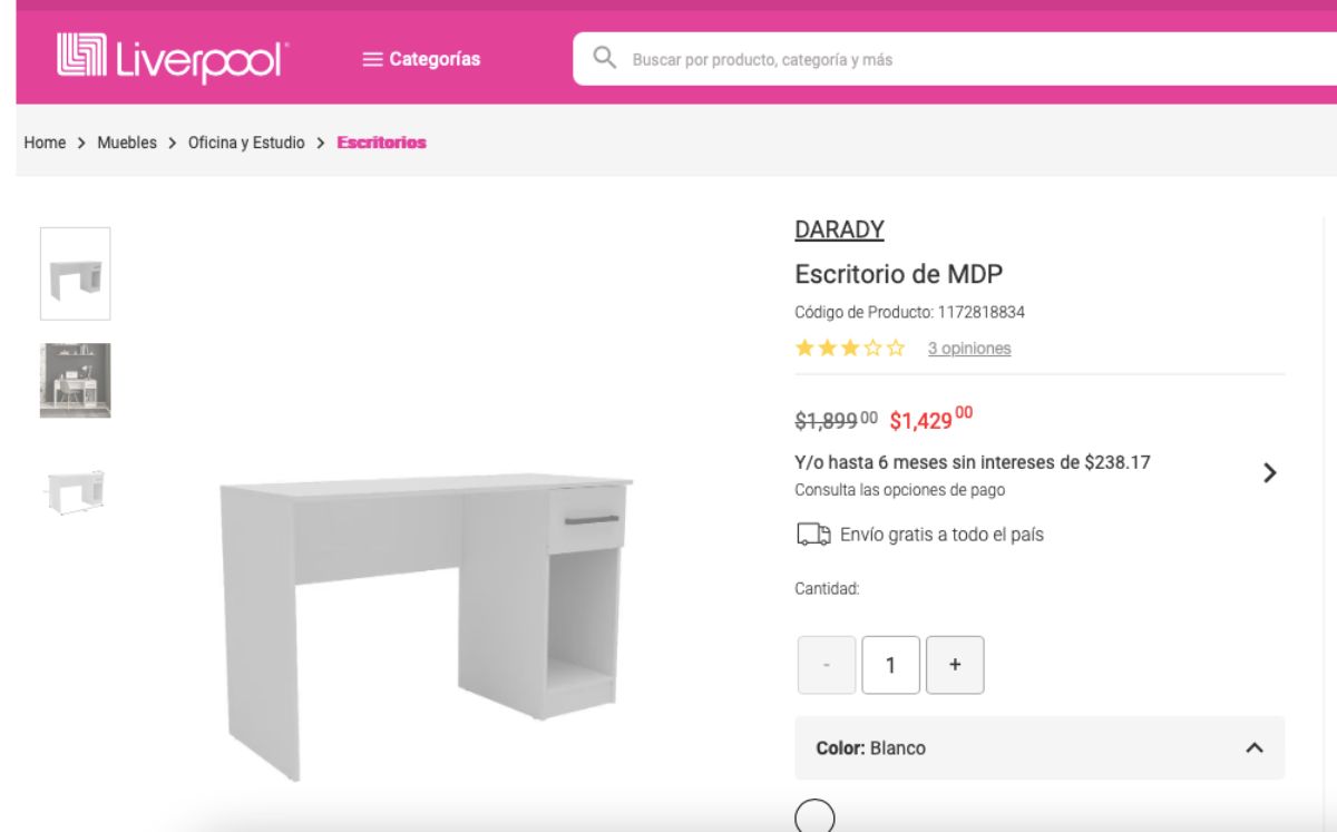 Liverpool pone en oferta este escritorio a increíble precio (Liverpool)