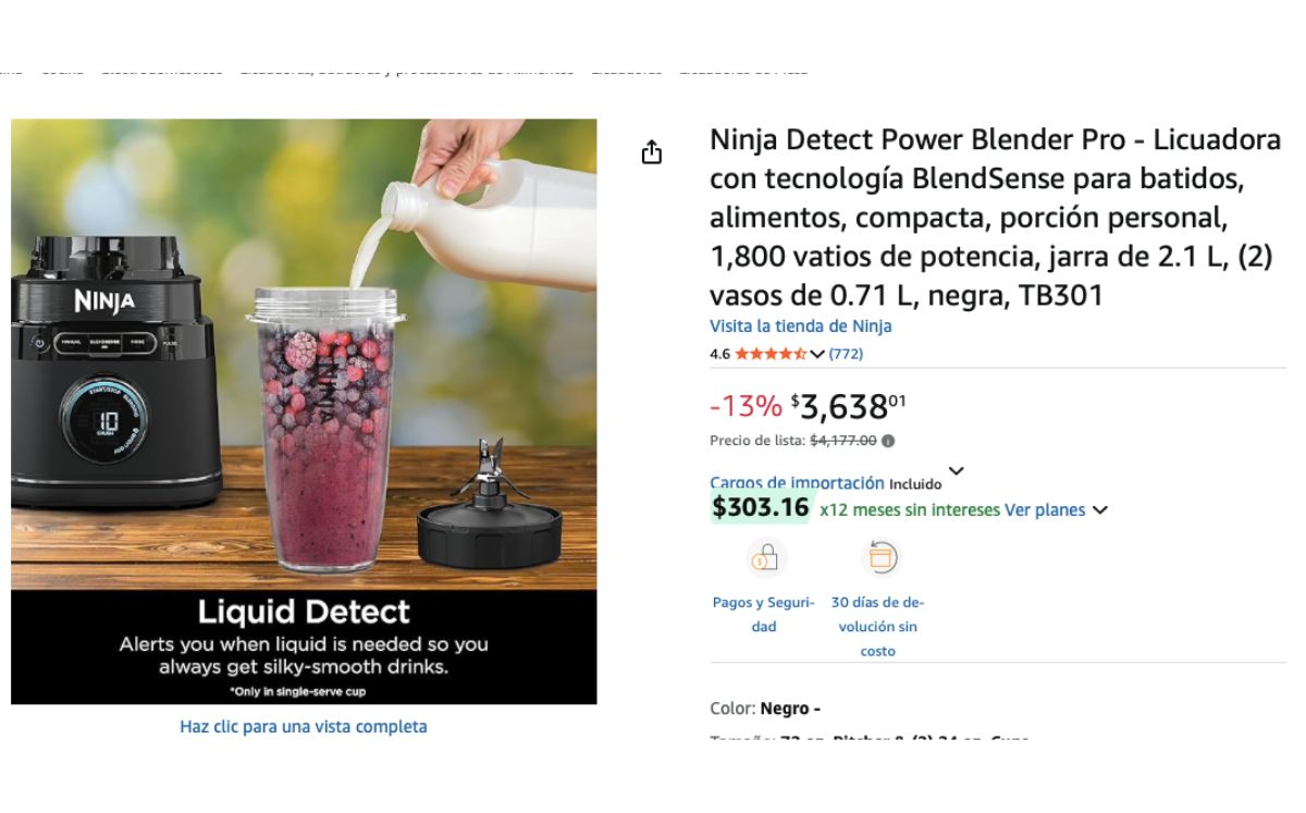 Oferta de la licuadora Ninja (Amazon)