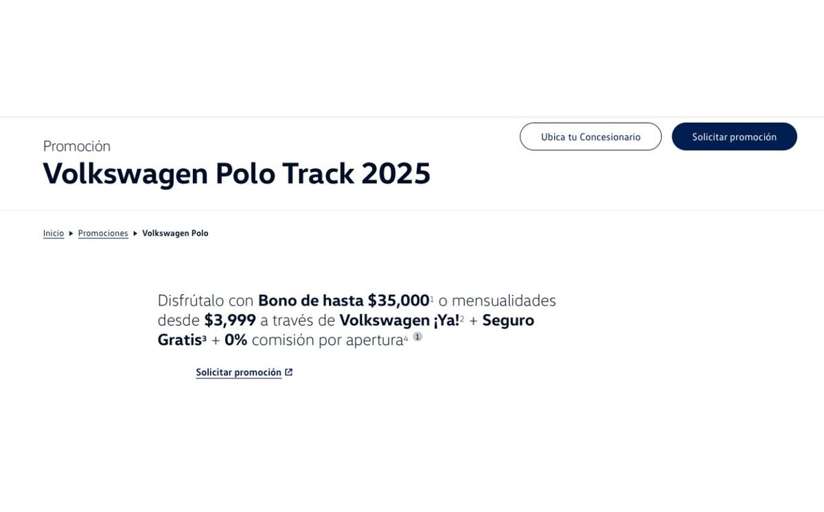 Oferta del Polo Track 2025 (Volkswagen)