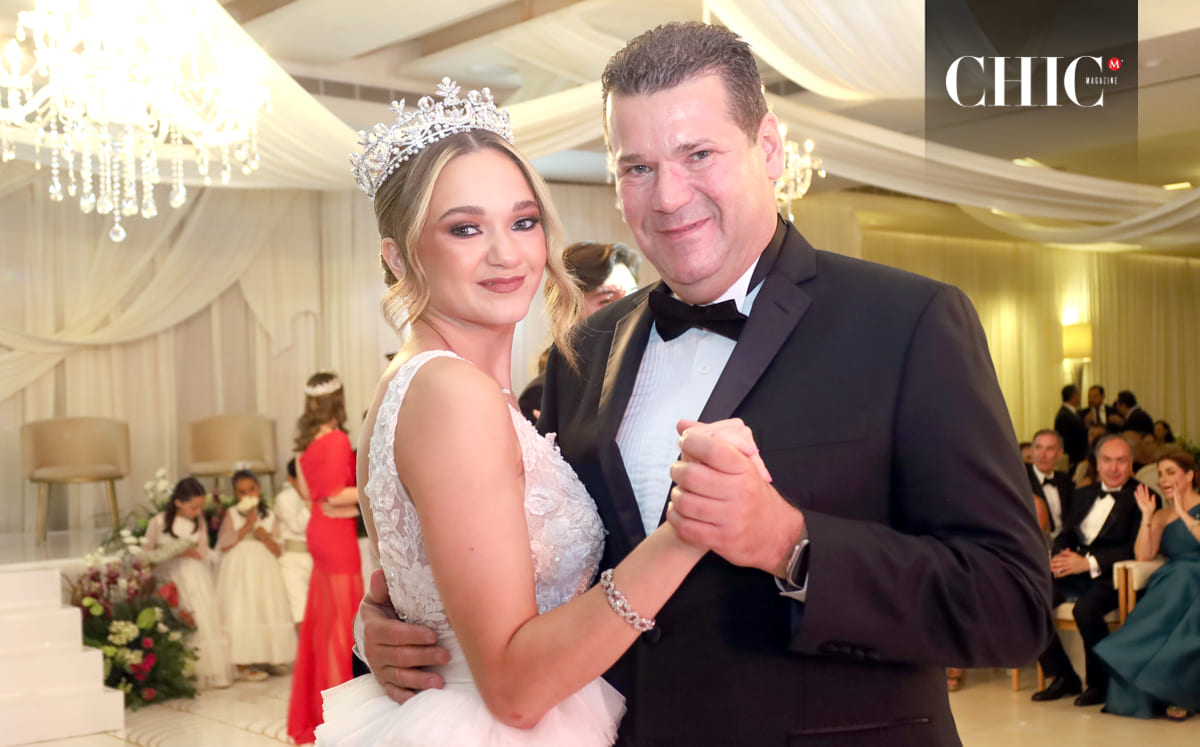 María Isabel Inguanzo en el momento del vals junto a su papá Eduardo Inguanzo