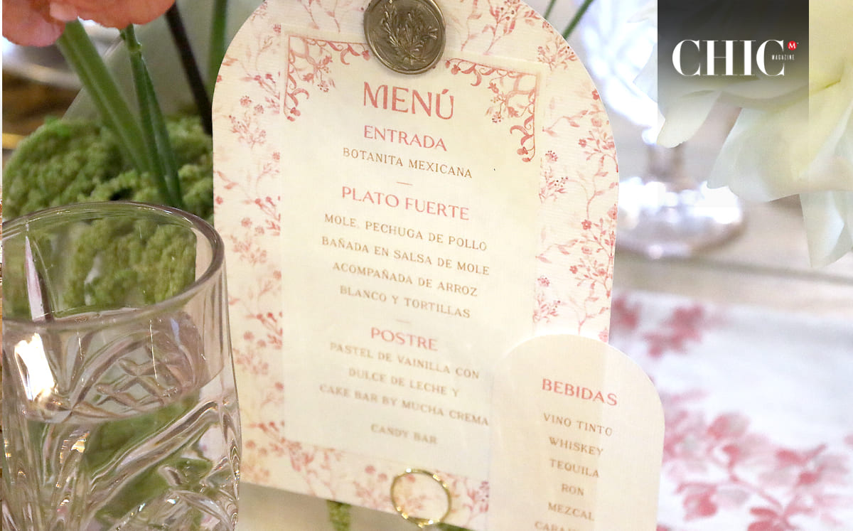 Menú del evento