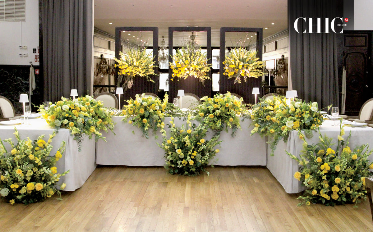 Detalles florales del evento